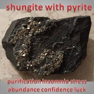 Shungite with pyrite chunk crystal rock 05